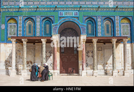 Dettaglio, Cupola della roccia, il Monte del Tempio (Har Ha Bayit), a Gerusalemme, Israele. Foto Stock