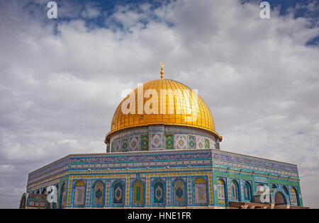 Cupola della roccia, il Monte del Tempio (Har Ha Bayit), a Gerusalemme, Israele. Foto Stock