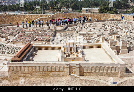 Museo di Israele, modello del secondo tempio di Gerusalemme ,, Israele. Foto Stock