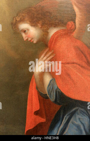 Museo Hieron. Détail : ange. La Trinité et l'Adorazione du coeur de Jésus. La Francia. 17 ème siècle. Huile sur toile. Foto Stock