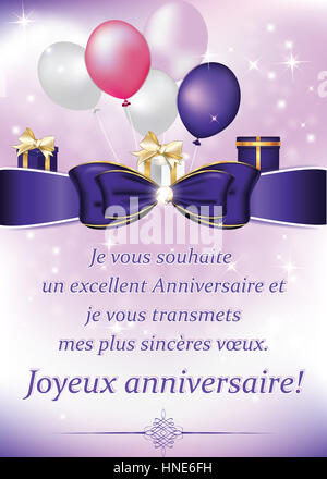 Joyeux anniversaire! Je vous souhaite onu anniversaire
