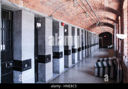 Montreal, Canada - 19 Aprile 2014: all'interno di HI-prigione di Ottawa Hostel, originariamente la Carleton County Jail, più comunemente noto come Nicholas Street Gao Foto Stock