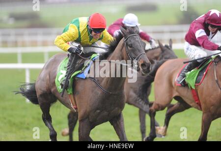 Dimensionamento Giovanni cavalcato da Robbie Power va a vincere la Stan James Irish Gold Cup durante il Stan James Irish Gold Cup giorno a Leopardstown Racecourse, Dublino. Foto Stock