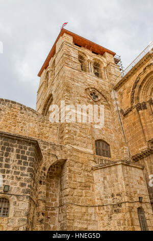 Chiesa del Santo Sepolcro torre campanaria, santissimo sito cristiano nel mondo. Foto Stock
