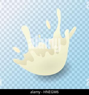 Goccia di latte crema modello splash Illustrazione Vettoriale