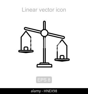 Icona della bilancia in un stile lineare Illustrazione Vettoriale