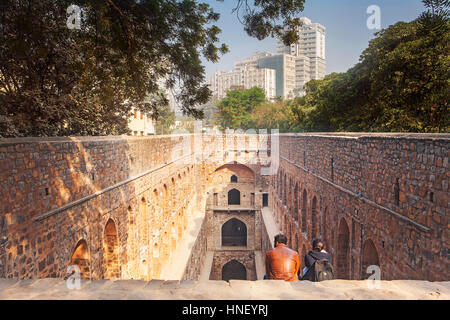 Agrasen ki Baoli, baori, baoli o baodi, Delhi, India Foto Stock