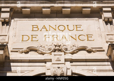 La Banque de France facciata, Avignone, Provence-Alpes-Côte d'Azur, in Francia Foto Stock