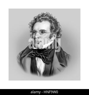 Franz Schubert, 1797-1828, il compositore austriaco, Ritratto, illustrazione Foto Stock