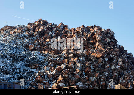 Metallo impianto di riciclaggio Liverpool Regno Unito Foto Stock