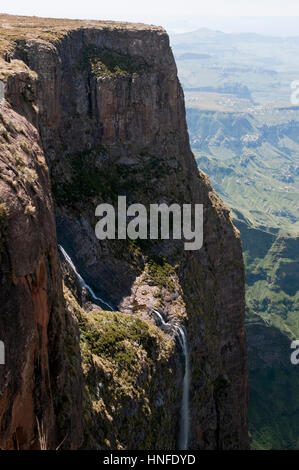 La scalata di Sentinal escursione sull'Anfiteatro Royal Natal National Park Kwazulu Natal Sud Africa Foto Stock