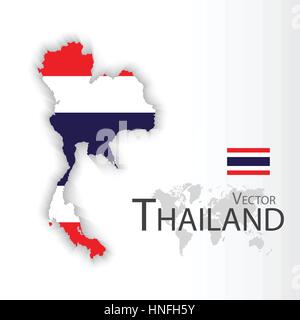 Thailandia ( bandiera e mappa )( il trasporto e il turismo concept ), la Thailandia è uno di AEC ('ASEAN economica europea ) Illustrazione Vettoriale