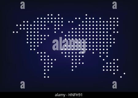 Mappa mondo ( stile tratteggiato ) Illustrazione Vettoriale