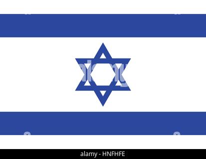 Vettore ufficiale bandiera di Israele . Lo stato di Israele . Illustrazione Vettoriale
