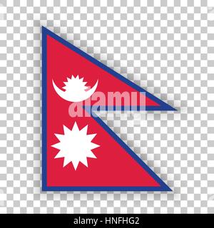 Vettore ufficiale bandiera del Nepal . Ufficio federale della Repubblica Democratica del Nepal . Illustrazione Vettoriale