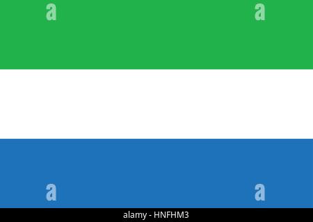 Vettore ufficiale bandiera della Sierra Leone . Repubblica della Sierra Leone . Illustrazione Vettoriale