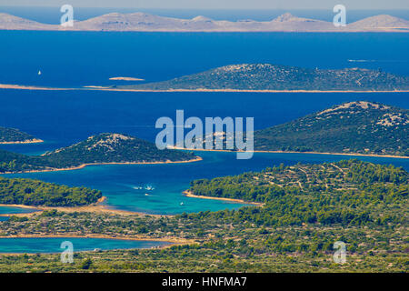 Il parco nazionale di Kornati isole paradiso, arcipelago in Dalmazia, Croazia Foto Stock