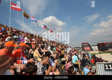 Ventole pack stand al 2012 olimpici di Londra evento BMX Foto Stock