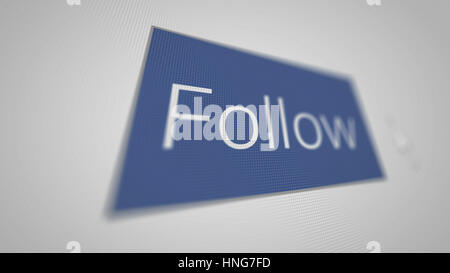 Seguire pulsante nel campo di profondità. Illustrazione. Foto Stock