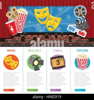 Cinema e Film infographics Illustrazione Vettoriale