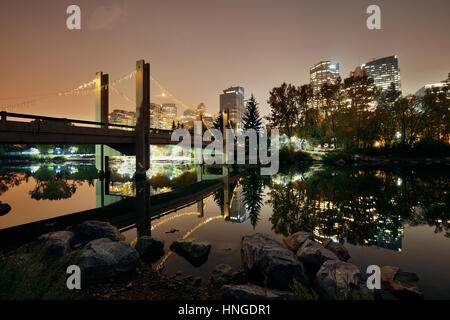 Calgary principe della isola di notte, Canada. Foto Stock