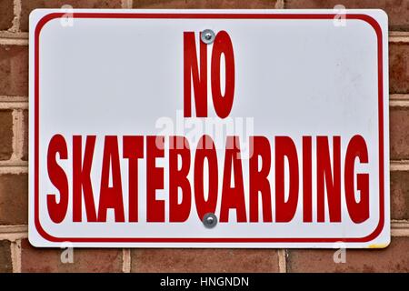 Nessun segno di skateboard Foto Stock