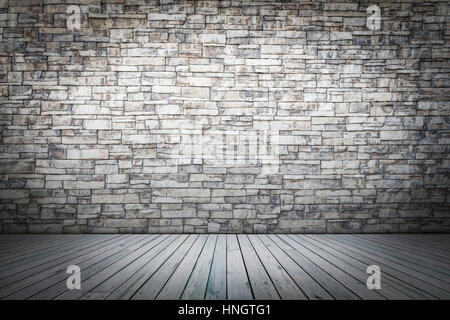 Legno bianco e pavimento in mattoni bianchi texture a parete per background,Pronto per il display del prodotto montage. Foto Stock