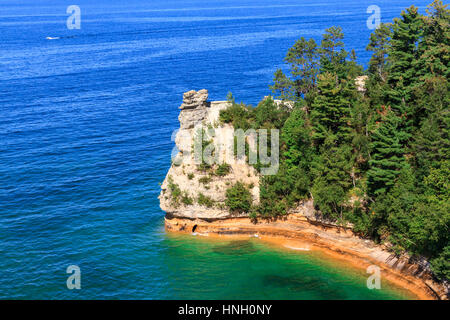 I minatori Castello, Lago Superior, Pictured Rocks National Lakeshore, Michigan, Stati Uniti d'America Foto Stock