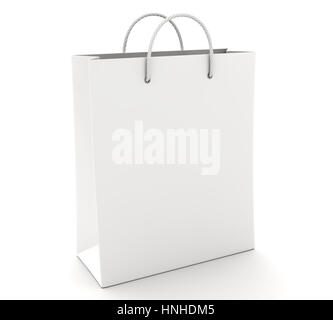 Carrello spesa vuoto sul bianco. 3D illustrazione Foto Stock