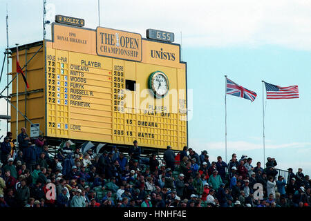 FINAL LEADER BOARD BRITISH OPEN ROYAL BIRKDALE 20 Luglio 1998 Foto Stock