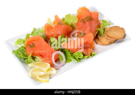 Fette di Salmone affumicato Foto Stock