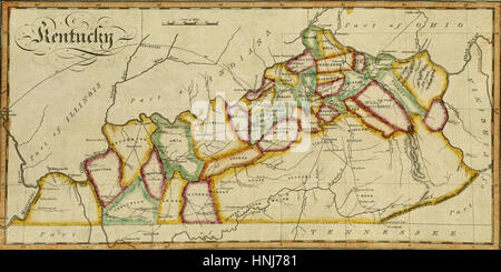 Mappa del Kentucky 1812 Foto Stock