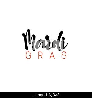 Mardi Gras scritte fatte a mano. L'iscrizione elemento di design per le carte di pagamento, banner, poster Illustrazione Vettoriale