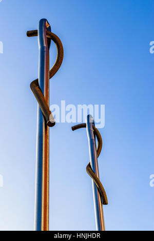 Ago scultura in Redditch Town Center. Foto Stock