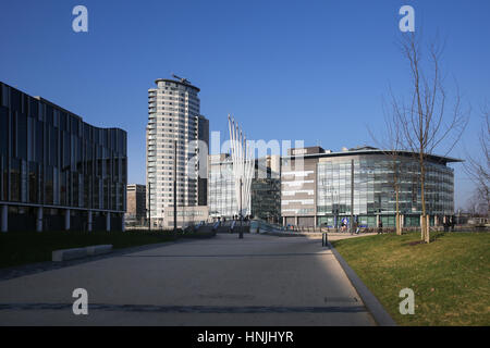 BBC e ITV di studio a MediaCityUK, Salford, England, Regno Unito Foto Stock
