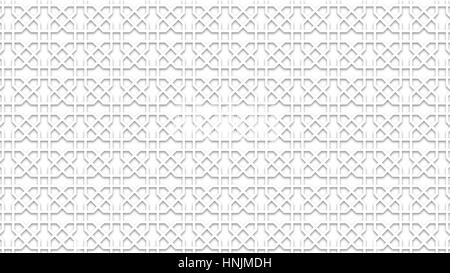 [Illustrazione Raster] islamica tradizionale geometrica del modello - minimalista di sfondo, immagine strutturata con inciso / effetto carving Foto Stock