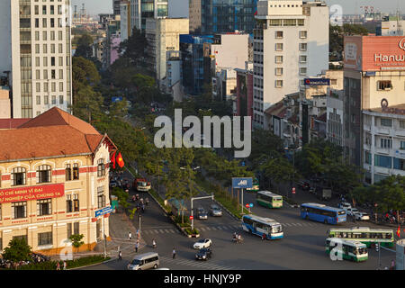 Saigon ferrovie la sede centrale della società, Ben Thanh rotonda, la città di Ho Chi Minh (Saigon), Vietnam Foto Stock