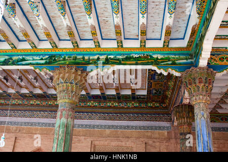 Paesaggio dipinto nella Tomba di Apak Hoja, Kashgar, regione autonoma di Xinjiang, Cina. Foto Stock