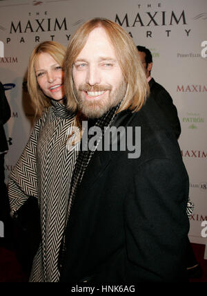 Tom petty e moglie, Dana york, arriva al maxim super bowl party presso la pietra rosa al Fairmont Scottsdale Princess in Scottsdale, AZ il venerdì, feb. 1, 2008. Foto di Francesco specker Foto Stock