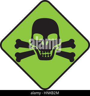 A forma di diamante con il simbolo Teschio e Ossa illustrazione vettoriale Illustrazione Vettoriale