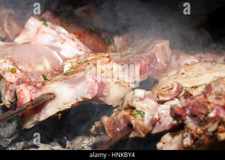 Carne alla griglia Foto Stock