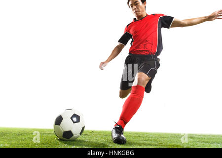 Giocatore di gioco del calcio Foto Stock