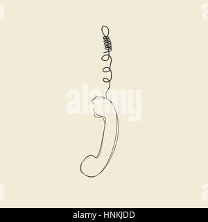 La fine del vecchio telefono con filo Illustrazione Vettoriale