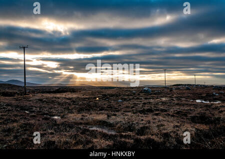 Blanket bog paesaggio, County Donegal, Irlanda Foto Stock