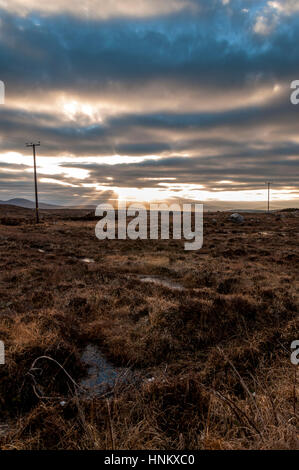 Blanket bog paesaggio, County Donegal, Irlanda Foto Stock