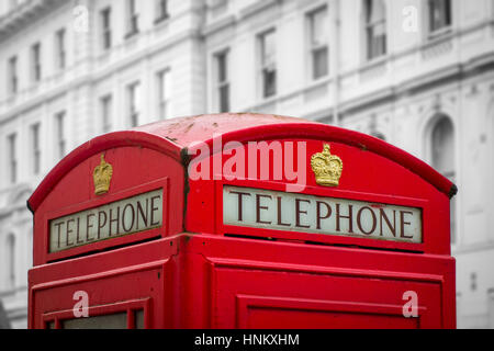 British telefono rosso scatola, London, Regno Unito Foto Stock