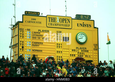 FINAL LEADER BOARD BRITISH OPEN CARNOUSTIE 18 Luglio 1999 Foto Stock