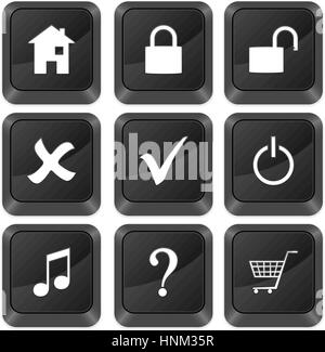 I pulsanti del computer simbolo isolato su uno sfondo bianco. Illustrazione Vettoriale. Illustrazione Vettoriale