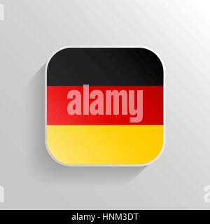 Pulsante del vettore - Germania icona bandiera su sfondo bianco Illustrazione Vettoriale