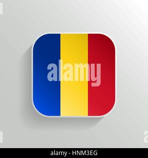 Pulsante del vettore - Romania icona bandiera su sfondo bianco Illustrazione Vettoriale